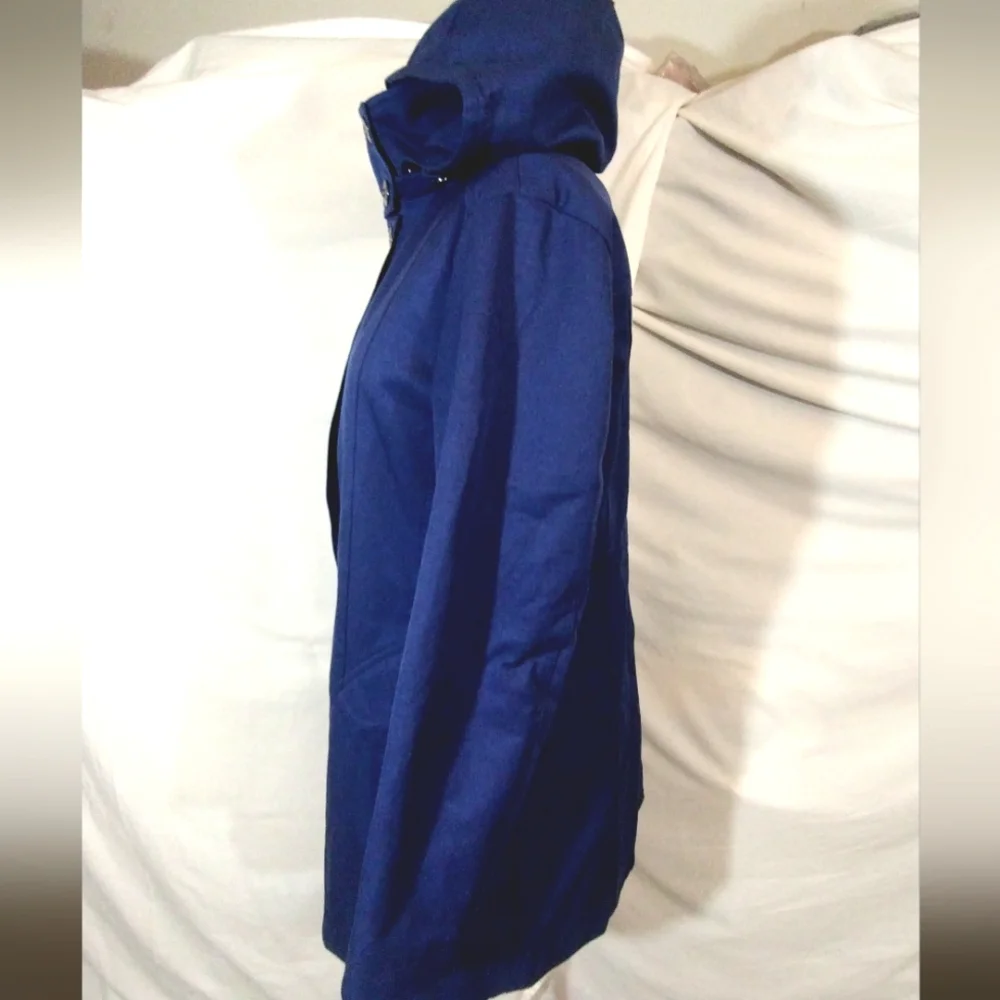 Kristen Blake Winter Jacket Blue Hooded, ZipUp Snaps, Pockets, Insulated Lined,M - Picture 5 of 16